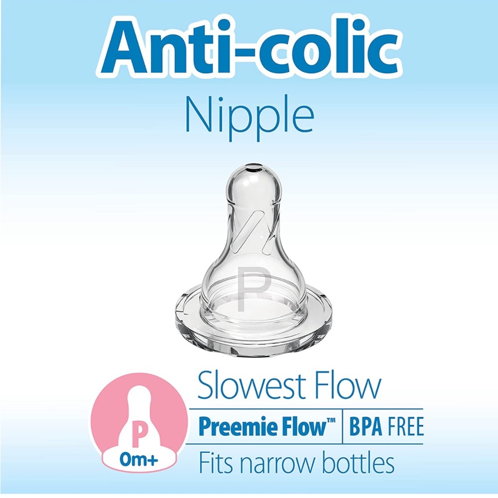 Dr. Brown’s Natural Flow® Preemie Flow™ Narrow Baby Bottle Silicone Nipple